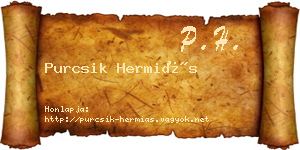 Purcsik Hermiás névjegykártya